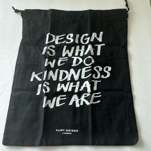 Kurt Geiger London Unique Design Dust Bag Travel Storage Black 10" x 13"